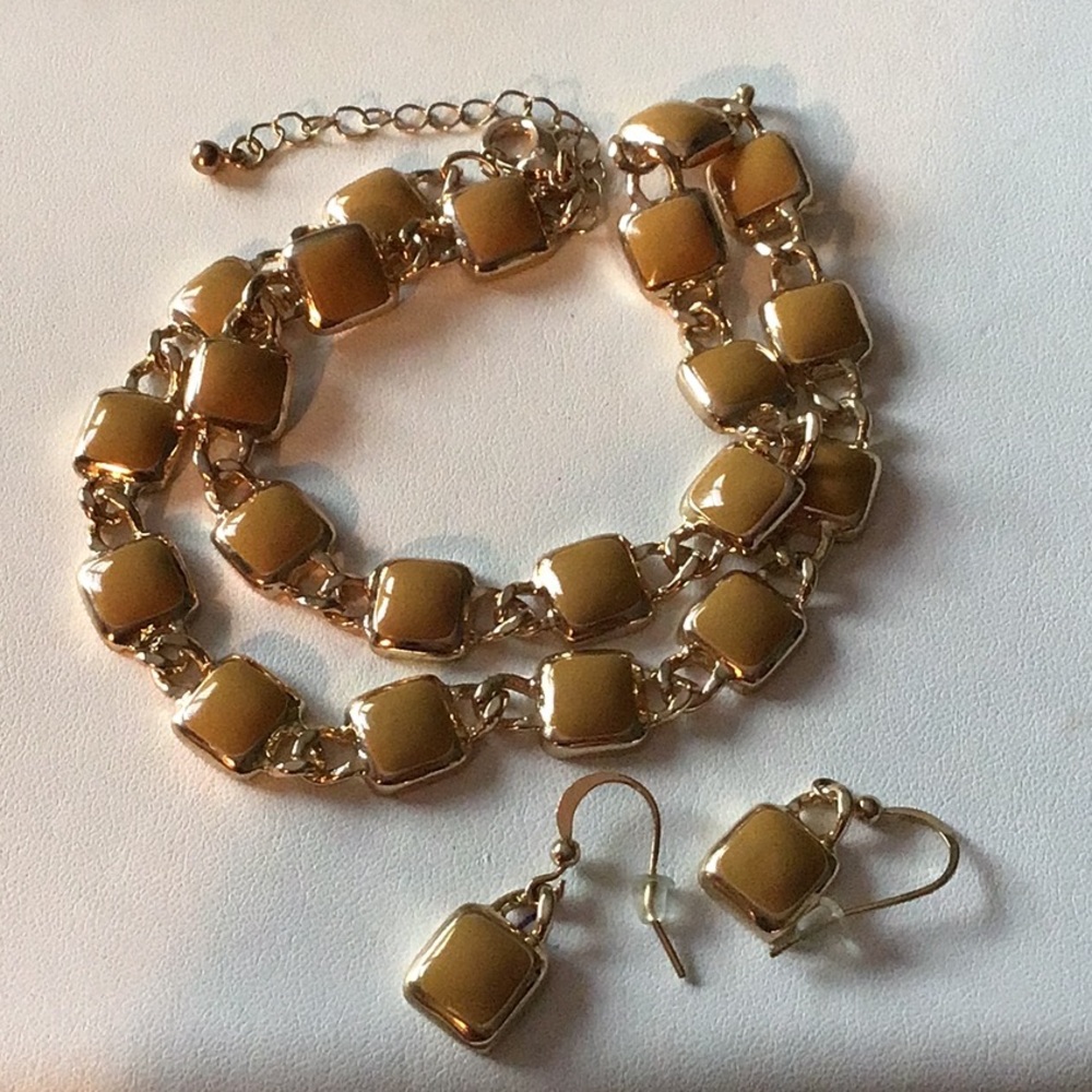 Enamel Necklace & Earring Set